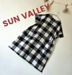 SUN VALLEY/サンバレー ブロックチェックワンピース 綿麻 ゆったり