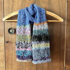 ♧ハンドメイド♧サマーヤーンのいろいろな糸のひと巻きストール　No.6