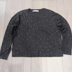 ZARA ザラ ダークグレー 薄手セーター スタッズ - メルカリ