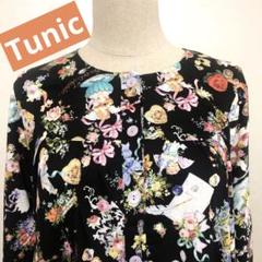Tunic 花・エンジェル総柄 プリントルームウェア ネグリジェ