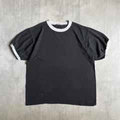【80-90s vintage】リンガーT 無地　シングルステッチ　短丈　古着