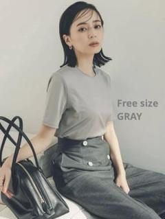 タグ付新品未使用anuans グロッシーカットトップス グレー アニュアンス anuans グロッシーカットトップス （GREY
