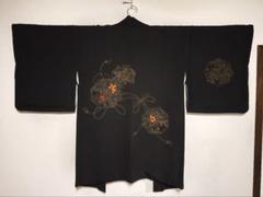 黒 花柄 絵羽織 羽織