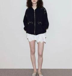 polysooem ORNAMENT STUDDED パーカー ブラック 韓国商品/POLYSOOEM ORNAMENT STUDDED HOODIE (Polysooem