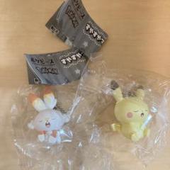 新品☆未開封 ポケピース すやすやマスコット ピカチュウ ヒバニー キーホルダー