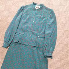 ▼AZUR アジュール　10号　レトロ柄　ツーピース