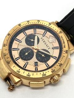 VERSACE ヴェルサーチ VFG ラウンド クロノグラフ ゴールド 腕時計 VERSACE 腕時計 Signature クロノグラフ ゴールド ブレスレット