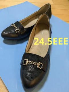 アシックスペダラ　24.5 EEE　パンプス　黒のサムネイル