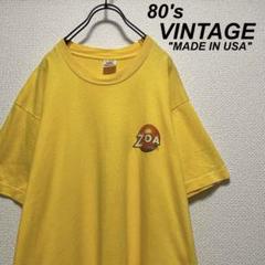 【USA製】 80's ヴィンテージ Tシャツ 黄色 プリント シングルステッチ