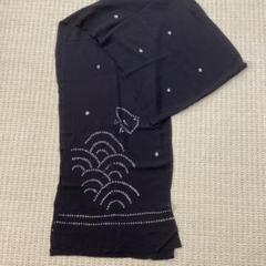 注染✴︎柳に千鳥(青海波) 青海波に群れ千鳥刺繍名古屋帯