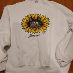 ヴィンテージCrazyShirts ハワイ 猫とひまわり スウェットSサイズ