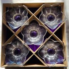 HOYACRYSTAL小さい器 花型ガラスカップ 5個セット
