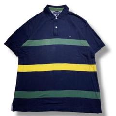 F373【即購入OK】TOMMY HILFIGER半袖ポロシャツ　XL　ネイビー