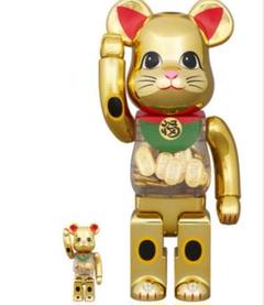 2セットBE@RBRICK 招き猫 小判開運 弍 金メッキ 100％ 400％のサムネイル