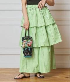 新品タグ付 iena la boucle ライトタフタチェックティアードスカート