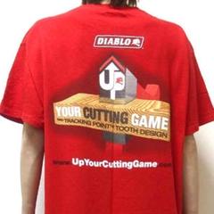 デルタプロウェイト アップユアカッティングゲーム Tシャツ レッド赤色L古着