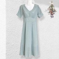 ヘザー　Heather カットワークレースワンピース　Vネック【F】ミント