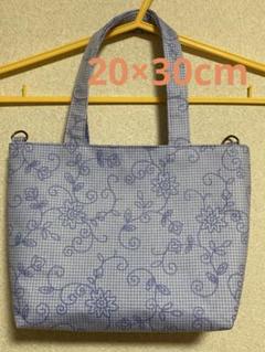 トートバッグ　ハンドメイド　花柄　ブルー