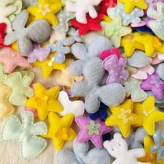 デコパーツ まとめ売り パッチ 花 星 リボン 動物 蝶々 ワッペン 手芸 材料
