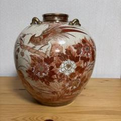 花模様の陶器壺 - メルカリ