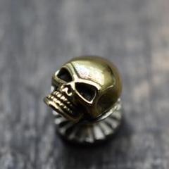真鍮 スカル コンチョ 2個 コンチョ シルバー925 スカル Skull ドクロ 銀 直径 約24.5mm
