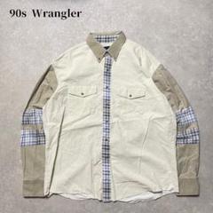 90s Wrangler ワーク切替シャツ 長袖 チェック B D ウエスタン