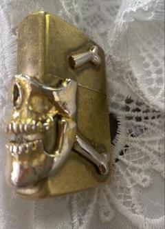 ZIPPO❤️立体メタル ドクロ スカル❤️アンティークBrass 2014