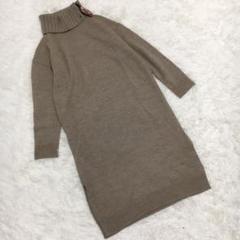 ＊ブルーレーベルクレストブリッジ＊タートルネックニットワンピース＊ベージュ＊M