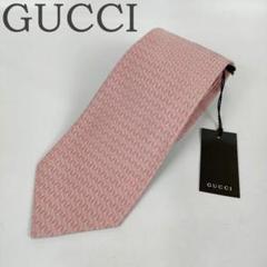 【美品グッチ】現行タグ　ネクタイ GG柄　ロゴ総柄 紫　シルク100% GUCCI グッチ シルク100％ ダミエジャガード 総柄 ネクタイ