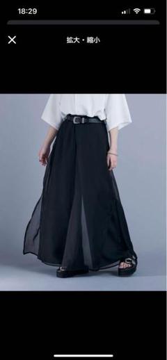 Ellno Loset シアーレイヤードパンツ Mサイズ　ブラック