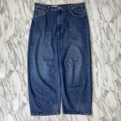 新作 ZARA TRF ミッドライズバギーバルーンデニムパンツ 46 ブルー