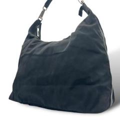 良品 840 GUCCI グッチ ワンショルダーバッグ ナイロン レザー 黒