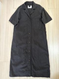 MHL 2024年 春夏 ロングワンピース リネンコットン 黒 2サイズ