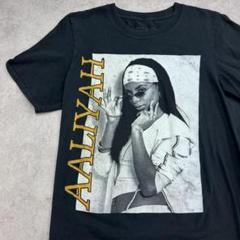 AALIYAH　アリーヤ　ビッグプリント　Tシャツ　古着　ブラック　Sのサムネイル