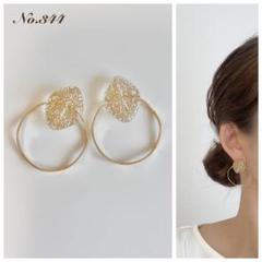 ♦️2way♦️No.344 ハンドメイド ピアス イヤリング❤︎ゴールドアンティーク