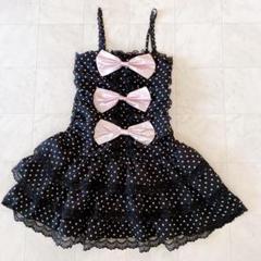 美品♡TRALALA トゥララ キャミワンピース ドット 水玉 リボン 希少 美品♡TRALALA トゥララ キャミワンピース ドット 水玉 リボン