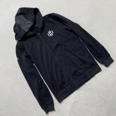 Adidas パーカー ブラック フード ジップ ロゴ Fサイズ スポーツ 運動