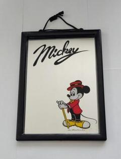 未使用 Disney ディズニー ミッキーマウス パブミラー 壁掛け鏡