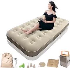 エアーベッド キャンプ用品 エアーマット電動ポンプ内蔵 シングル 90秒超速膨張