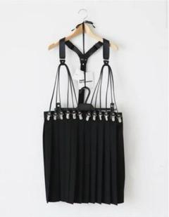sizeM サスペンダー×ウールギャバジンプリーツジャンパースカート サスペンダー×ウールギャバジンプリーツジャンパースカート