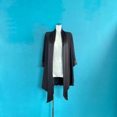 1180sov.ソブ　黒のロングシアードッキングカーディガン　美シルエット