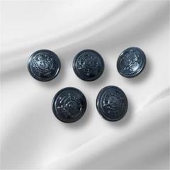 足つきボタン 5個セット 金属製 ブラック系