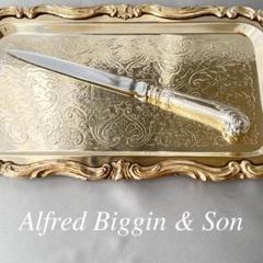 【Alfred Biggin & Son】 【純銀ハンドル】ロココのレターナイフ Alfred Biggin & Son】 【純銀ハンドル】ロココのレターナイフ