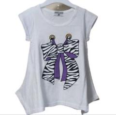 GREEN TOMATO 子供服 Tシャツ ゼブラ柄 リボン 90〜100cm
