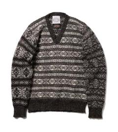 美品 20AWジャミーソンズ ビームスプラス別注 フェアアイル Vネックセーター