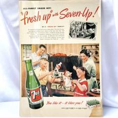 希少！ヴィンテージ 1951年 セブンアップ 7UP 雑誌広告 ポスター