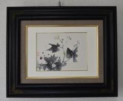 小川芋銭/盗喰の猫/明治/木版画集の一部/希少/額付/ 、Ｍ 小川芋銭/盗喰の猫/明治/木版画集の一部/希少/額付/ 、M - 絵画