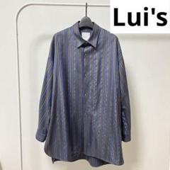 ストライプ　シャツ　ルイス　lui's 青　黒のサムネイル