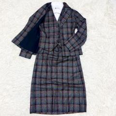 美品✨スカートセットアップ スリーピーススーツ ツイード チェック マルチカラー