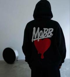 MOBB ハート刺繍パーカー HEART DRIP WAPPEN HOODIE -BLACK- | WALKIN STORE WEB SHOP